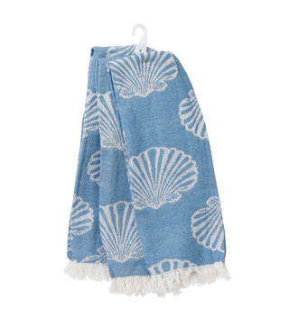 Thumbnail 2: SHABBY CHIC 3 Pk Seashell Kitchen Towels w/ Fray Edges 