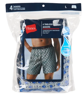 Thumbnail 1: Hanes Men's 4 Pk Tagless Boxers 