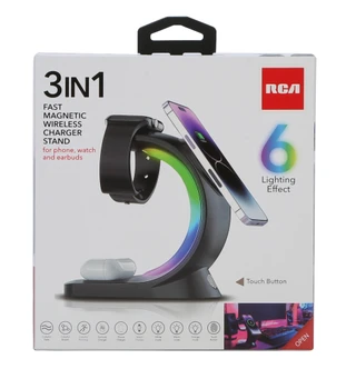 Thumbnail 1: RCA 3-in-1 Fast Magnetic Wireless Charging Station 