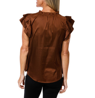 Thumbnail 2: Fifty Street Women's Ruffle Chiffon Like Top  