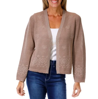 Thumbnail 1: Kathy Ireland Women's Shimmer Open Front Cardigan  