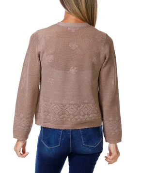 Thumbnail 2: Kathy Ireland Women's Shimmer Open Front Cardigan  