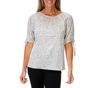 Thumbnail 1: Fifty Street Women's Polka Dot Print Top 