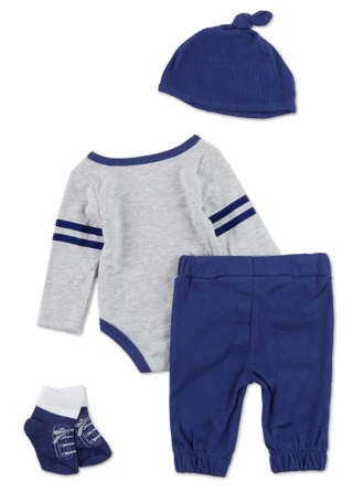 Thumbnail 2: Baby Essentials Baby Boys 4 Pc Pants Set  