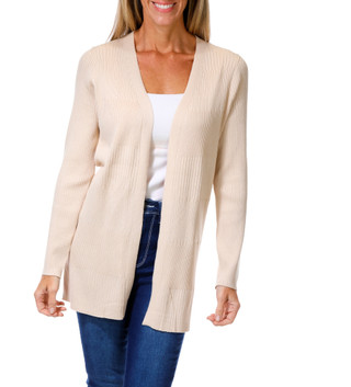 Thumbnail 1: RIO & RIAN Women's Open Front Ribbed Cardigan 