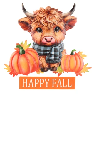 Thumbnail 1: Autumn Gatherings 26 in Happy Fall Highland Cow Metal Garden Stake 