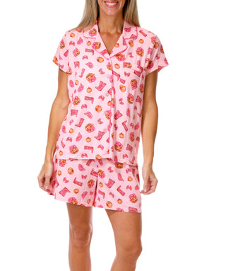 Thumbnail 1: TRICK OR TREAT SLEEP Women's 2 Pc Printed Pajama Shorts Set 