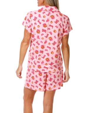 Thumbnail 3: TRICK OR TREAT SLEEP Women's 2 Pc Printed Pajama Shorts Set 