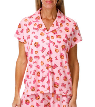Thumbnail 4: TRICK OR TREAT SLEEP Women's 2 Pc Printed Pajama Shorts Set 