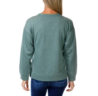 Thumbnail 2: Status by Chenault Women's Petite Harvest Pumpkin & Leaf Applique Fleece Top 