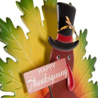 Thumbnail 2: Autumn Gatherings 30 in Happy Thanksgiving Turkey Metal Garden Stake 