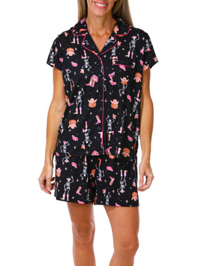 Thumbnail 1: TRICK OR TREAT SLEEP Women's 2 Pc Printed Pajama Shorts Set 