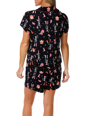 Thumbnail 2: TRICK OR TREAT SLEEP Women's 2 Pc Printed Pajama Shorts Set 
