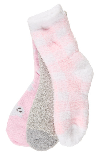 Thumbnail 2: Capelli New York Women's 3 Pk Crazy Slipper Socks 