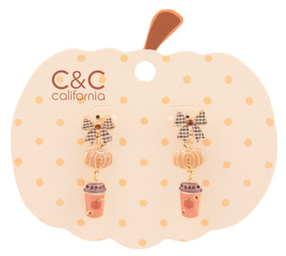 Thumbnail 1: C&C California Harvest Plaid Bow Drop Earrings 