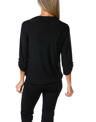 Thumbnail 2: Joie De Vivre Women's 3/4 Sleeve Quarter Zip Top 