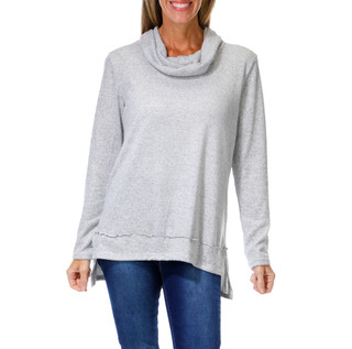 Thumbnail 1: Simply Ruby  Women's Heathered Cowl Neck Top  