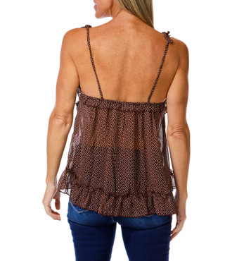 Thumbnail 2: Pie In The Sky Women's Dotted Hearts Chiffon Babydoll Top 