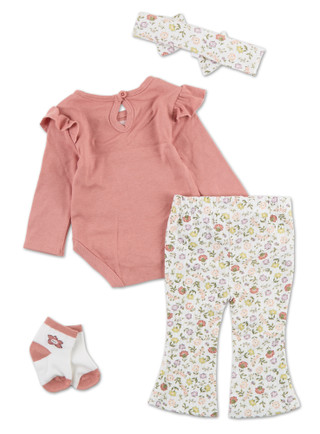 Thumbnail 2: Baby Essentials Baby Girls 4 Pc Pants Set  