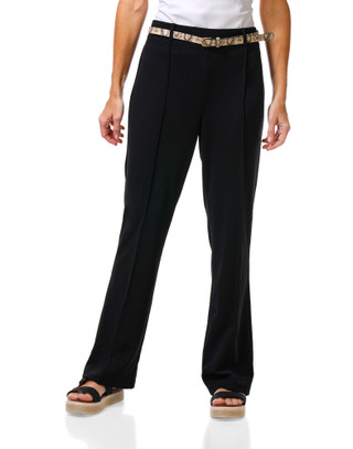 Thumbnail 1: Soho Women's Flared Pull On Pants w/ Belt 