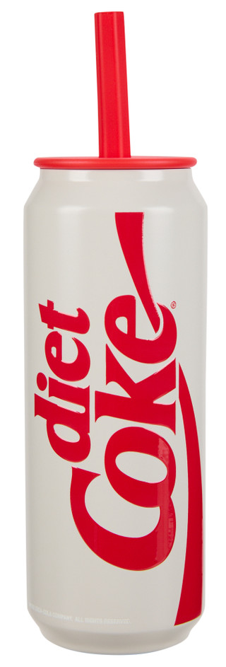Thumbnail 1: Silver Buffalo 17 oz Stainless Steel Diet Coke Tumbler w/ Straw 