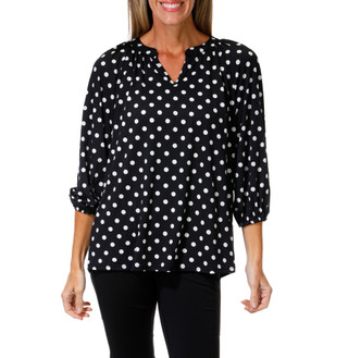 Thumbnail 1: Ava & Grace Women's 3/4 Sleeve Split Neck Top 