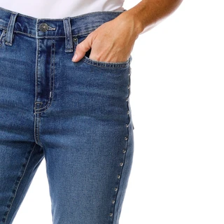 Thumbnail 2: DKNY Women's High Rise Studded Bootcut Jeans 