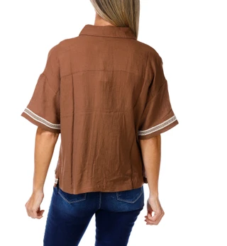 Thumbnail 2: The Workshop Women's Embroidered Button Down Shirt 
