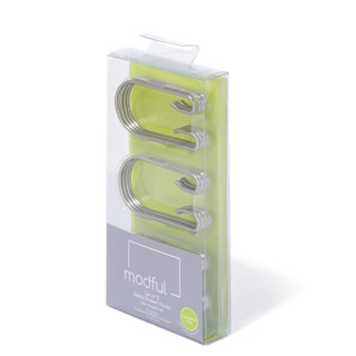 Thumbnail 2: Modful 12 Pk Satin Nickel Shower Curtain Hooks 