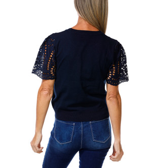 Thumbnail 2: Nanette Lepore Women's Eyelet Sleeve Knit Top 