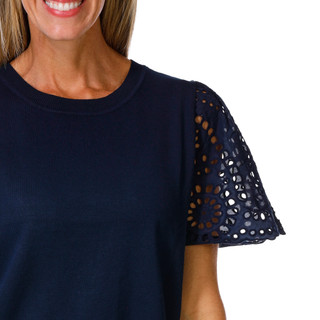 Thumbnail 4: Nanette Lepore Women's Eyelet Sleeve Knit Top 