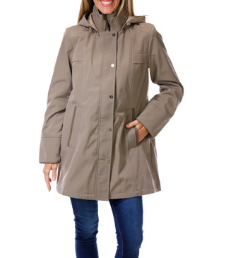 Thumbnail 1: JONES NEW YORK Women's Hooded Water-Resistant Rain Coat 