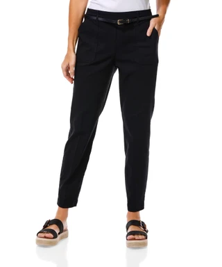 Thumbnail 1: Soho Women's Pull On Ankle Pants w/ Belt 