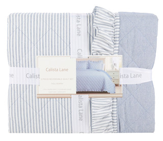 Thumbnail 1: Calista Lane  Full/Queen 3 Pc Reversible Quilt Set 