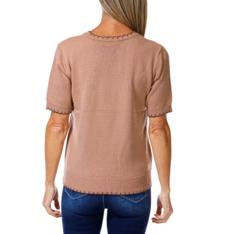 Thumbnail 2: ADRIENNE VITTADINI Women's Cowboy Boot Whip Stitch Short Sleeve Sweater 