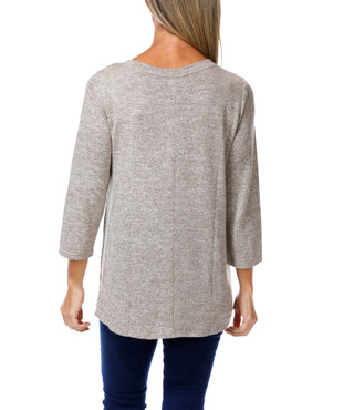 Thumbnail 2: Tru Self Women's Harvest Howdy Y'all Applique Button Hem Top 