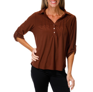 Thumbnail 1: Joie De Vivre Women's 3-Studded Split Neck Top 