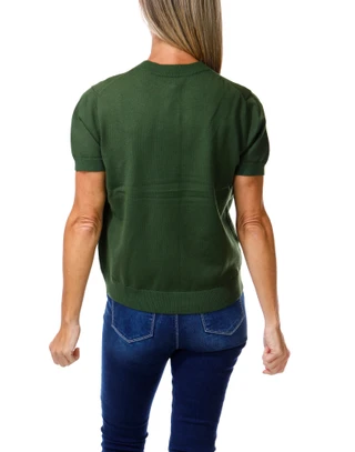 Thumbnail 2: GREIGE Women's Short Sleeve Button Down Sweater 