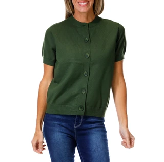 Thumbnail 1: GREIGE Women's Short Sleeve Button Down Sweater 