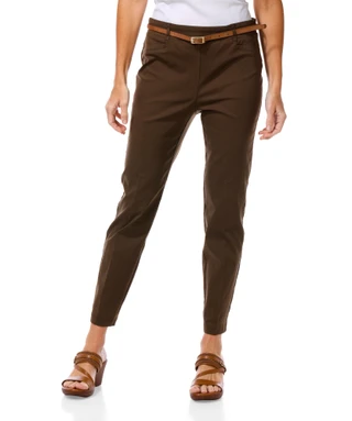 Thumbnail 1: Soho Women's Pull On Ankle Pants w/ Belt 