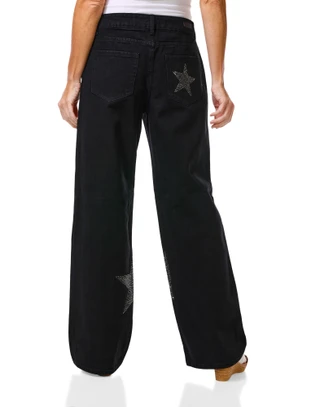 Thumbnail 2: & Lovely Juniors Rhinestone Wide Leg Pants 