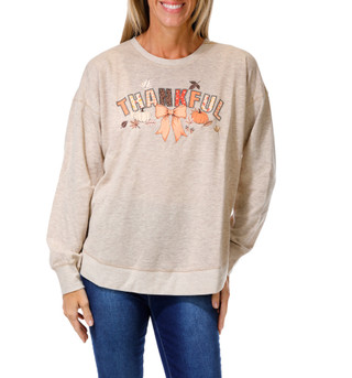 Thumbnail 1: Sable Sky Women's Harvest Thankful Fleece Top 