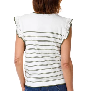 Thumbnail 3: Democracy Women's Crochet Ruffle Sleeve Sweater Top 