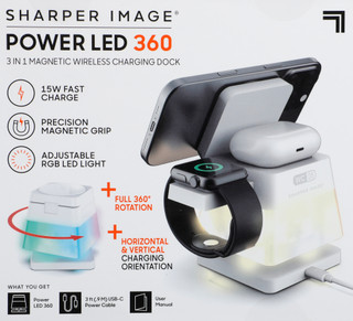 Thumbnail 2: Sharper Image Power LED 360 3-in-1 Wireless Charging Dock 
