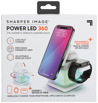 Thumbnail 1: Sharper Image Power LED 360 3-in-1 Wireless Charging Dock 