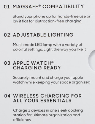 Thumbnail 3: Sharper Image Power LED 360 3-in-1 Wireless Charging Dock 