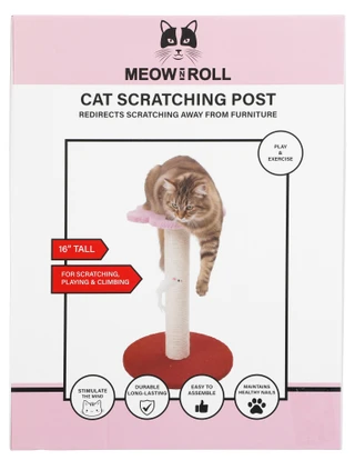 Thumbnail 3: MEOW & ROLL 16-Inch Cat Scratching Post with Perch 