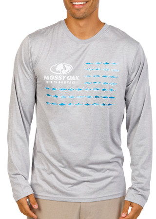 Thumbnail 2: Mossy Oak Men's Long Sleeve Logo Water Flag Shirt 