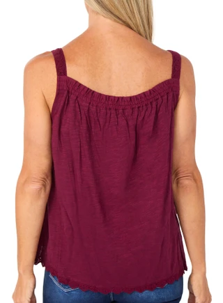 Thumbnail 4: Democracy Women's Embroidered Square Neck Tank Top 