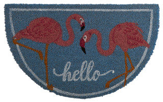 Thumbnail 1: Home Essentials Flamingo Half Round Outdoor Rug 